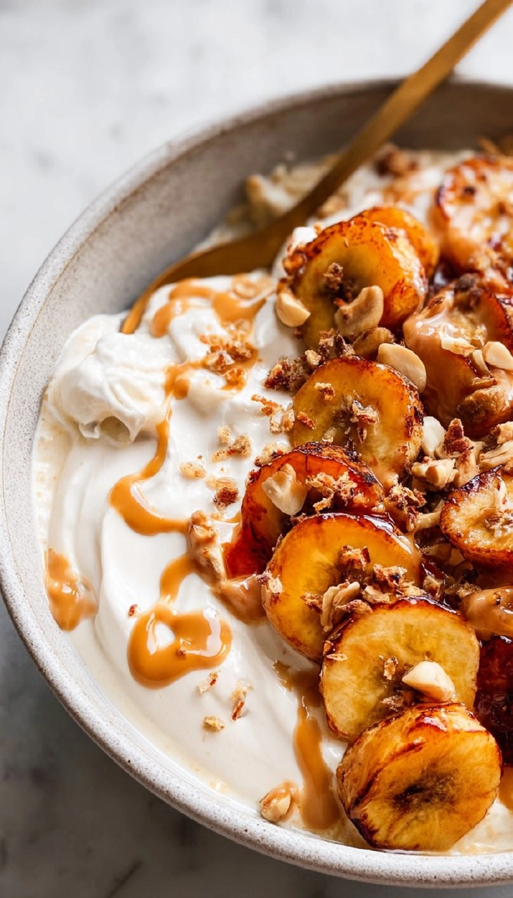 High-Protein Caramelized Banana Yogurt Bowl