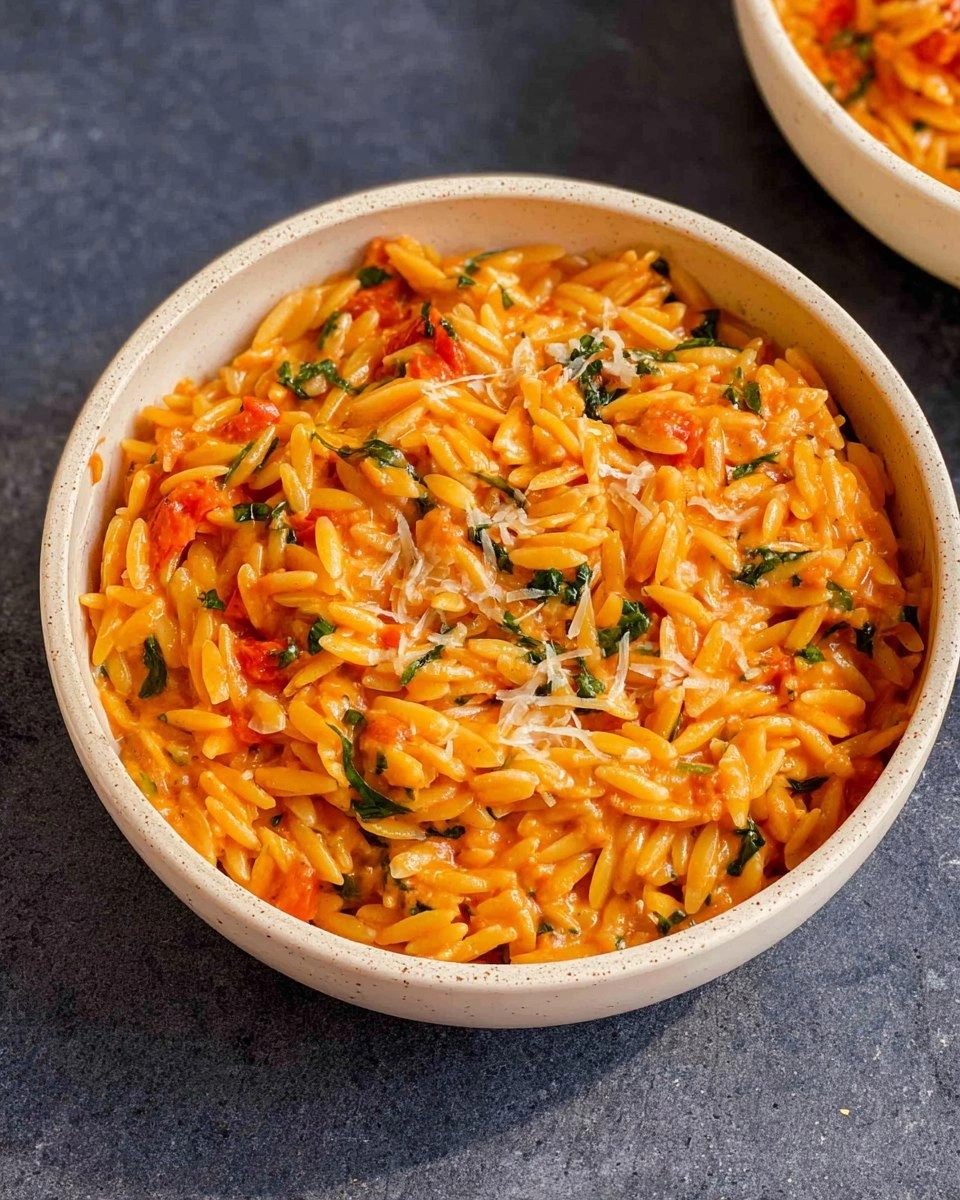 One Pot Creamy Tomato Orzo