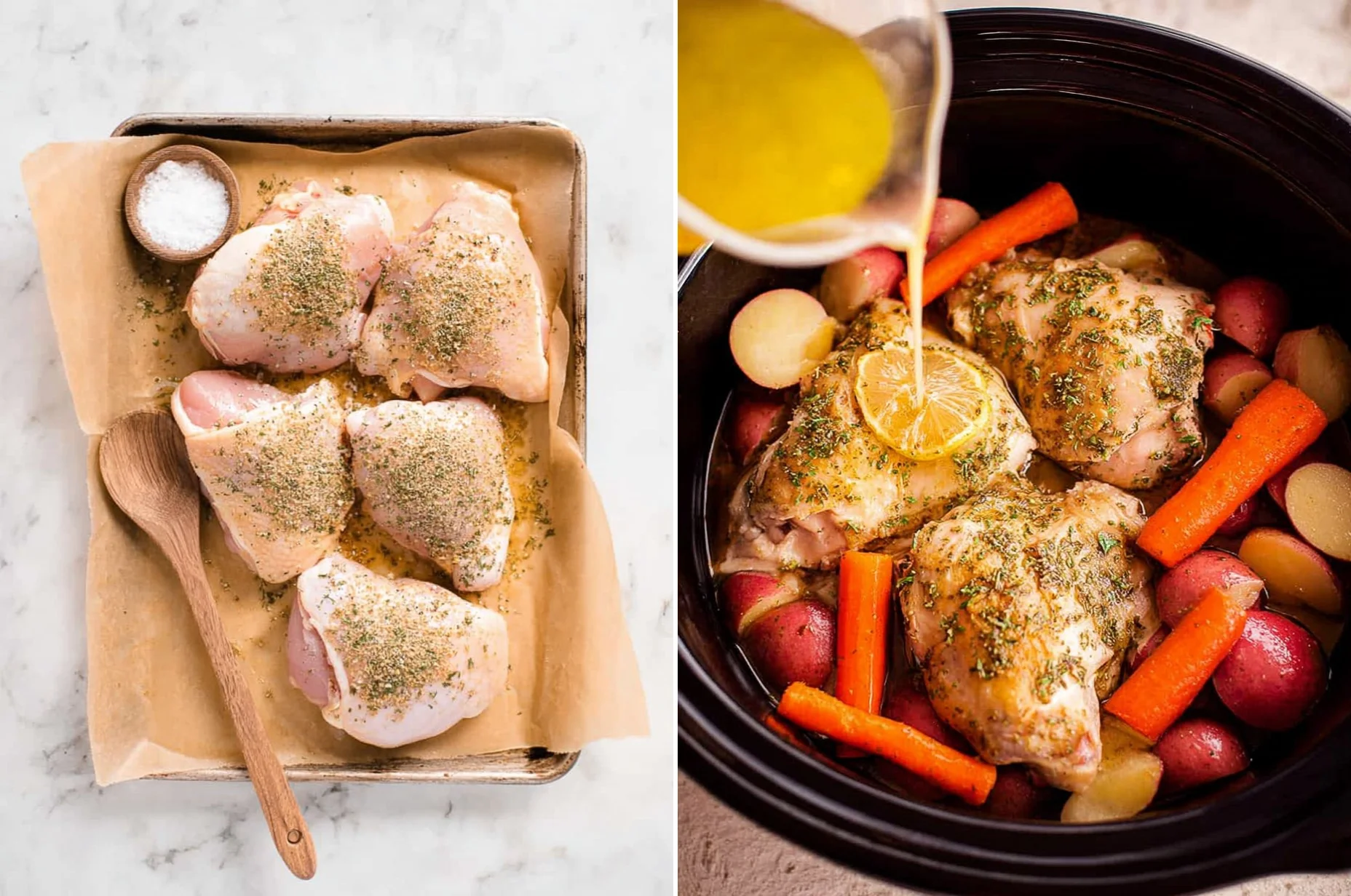 Slow Cooker Garlic Butter Chicken and Vegetables