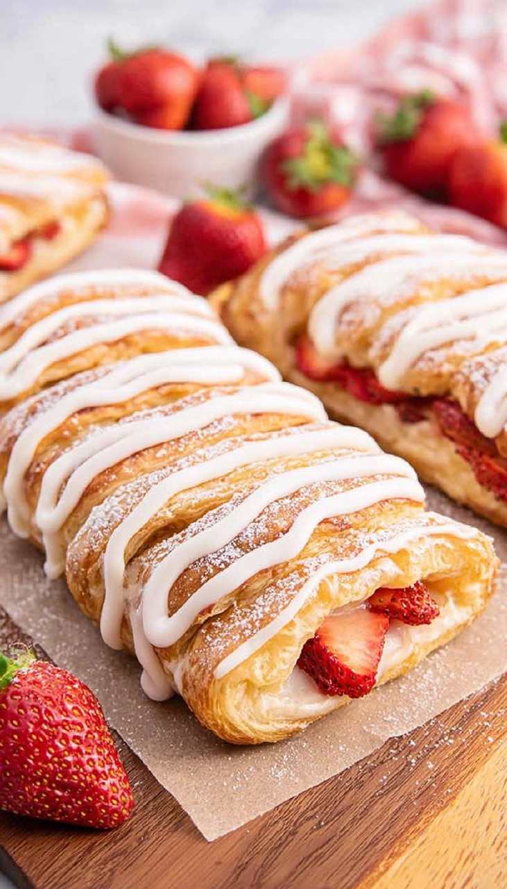 Strawberry Cream Cheese Danish | Easy Puff Pastry Breakfast Pastry