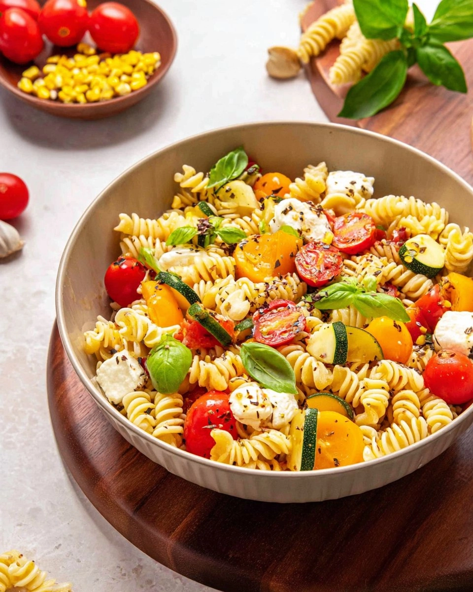 Summer Pasta Salad with White Balsamic Vinaigrette