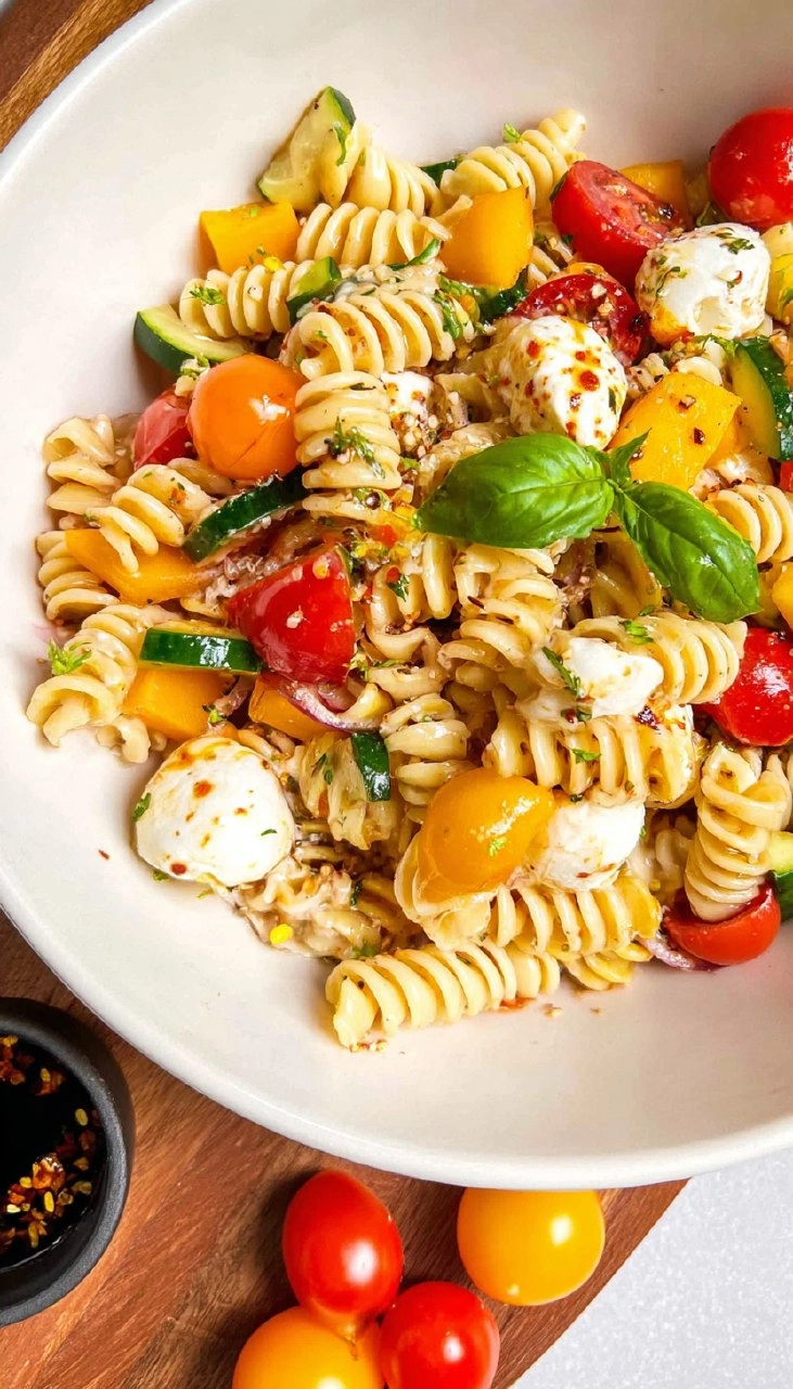 Summer Pasta Salad with White Balsamic Vinaigrette