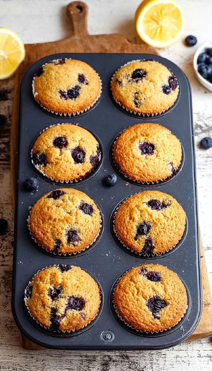 Almond Flour Lemon Blueberry Muffins (Paleo, Soft & Moist)