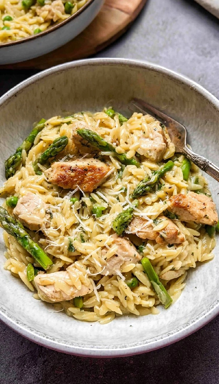 Asparagus Orzo with Chicken