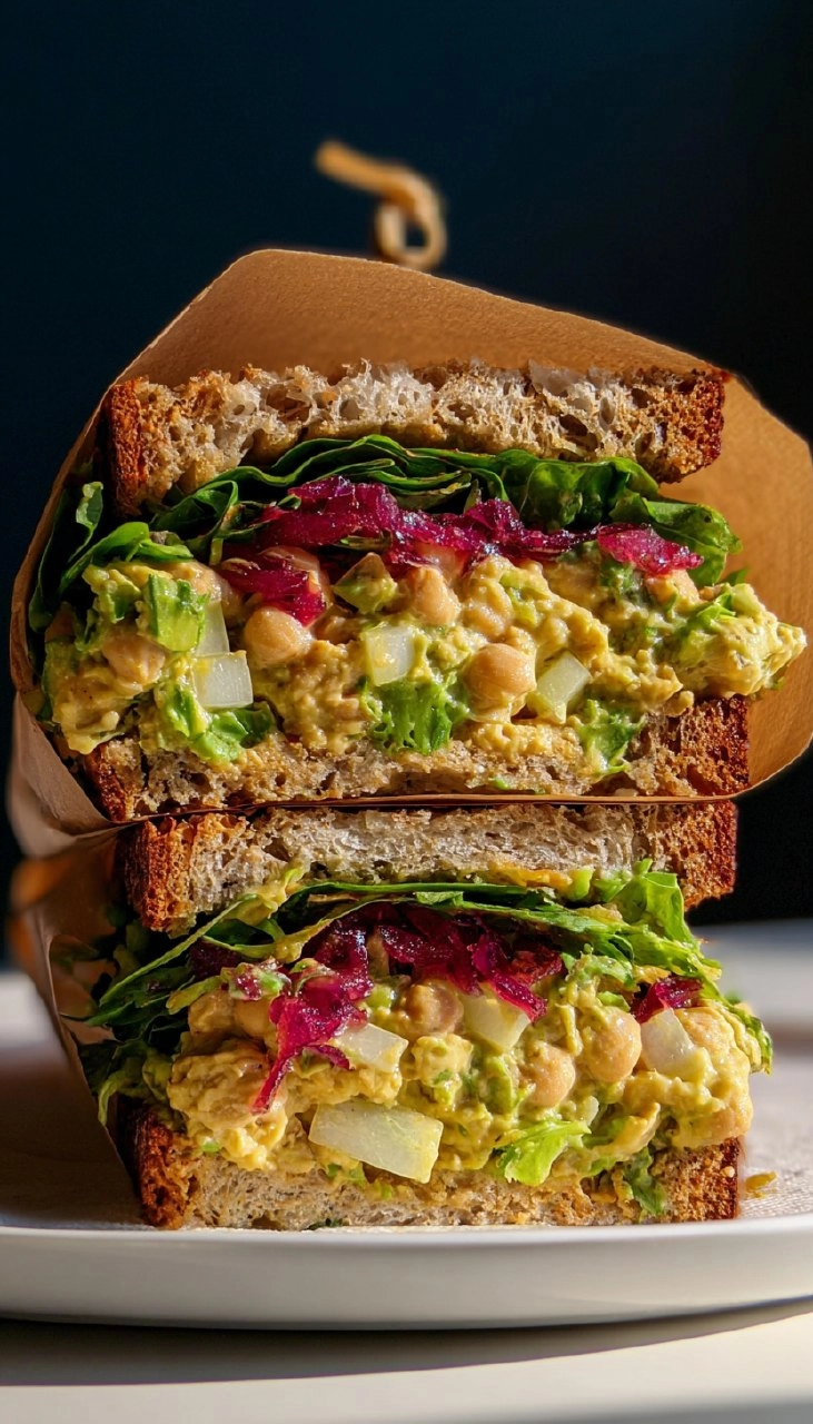 Caramelized Lemon Chickpea Salad Sandwich