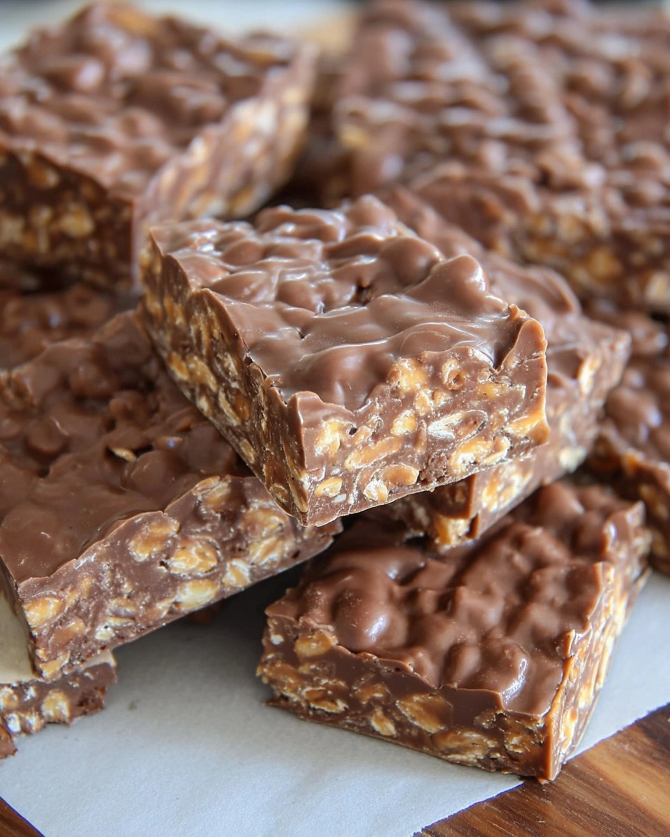 No Bake Chocolate Peanut Butter Oat Bars