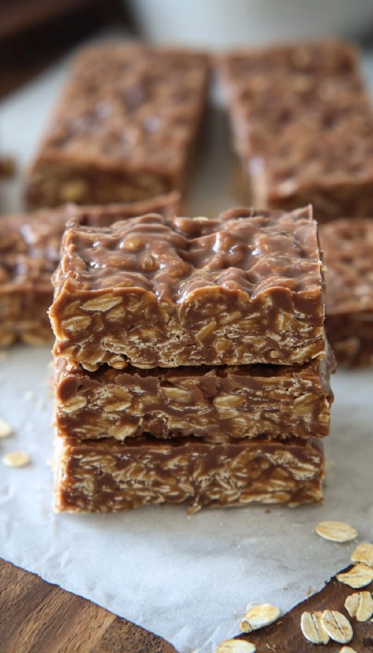 No Bake Chocolate Peanut Butter Oat Bars