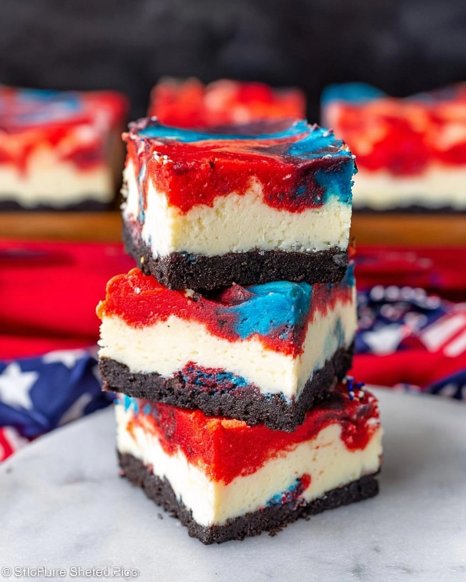 Red White and Blue Cheesecake Bars