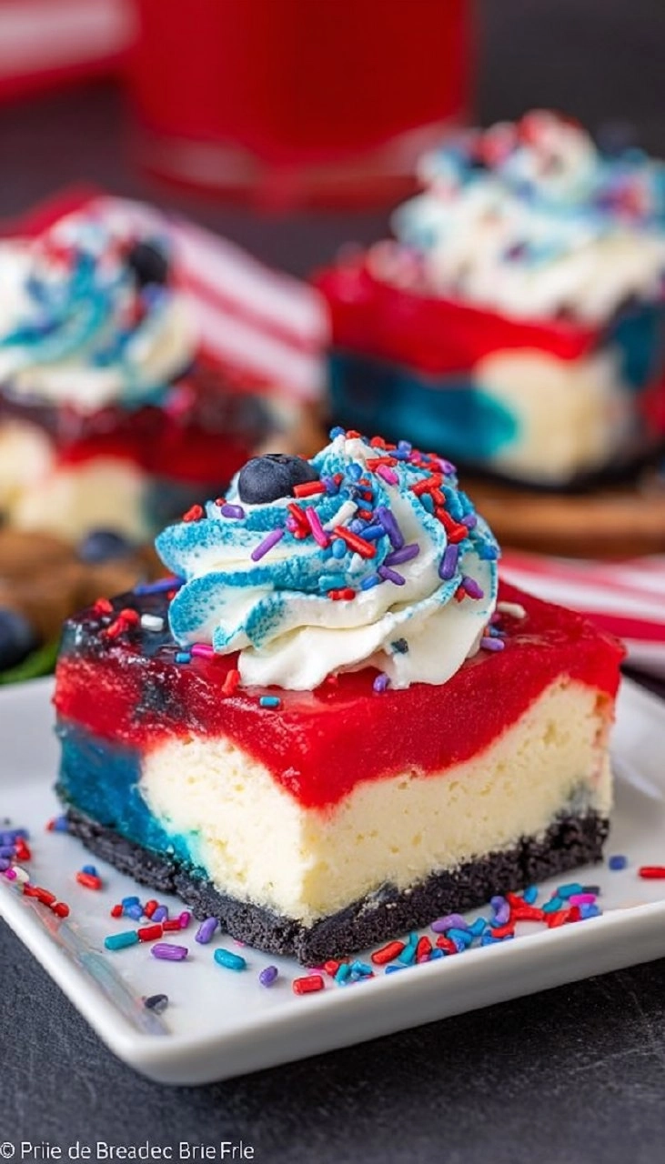 Red White and Blue Cheesecake Bars