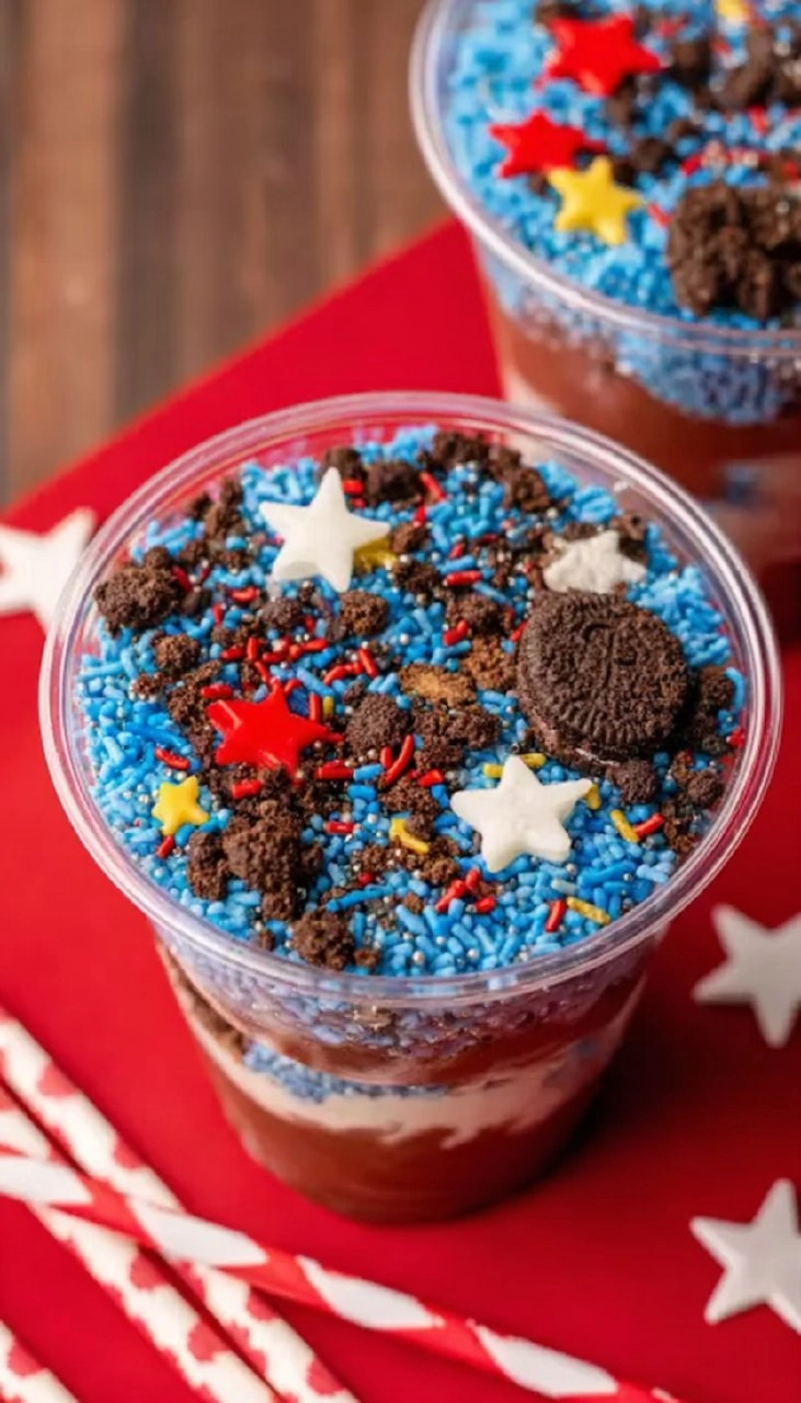 Red White and Blue Dirt Cups