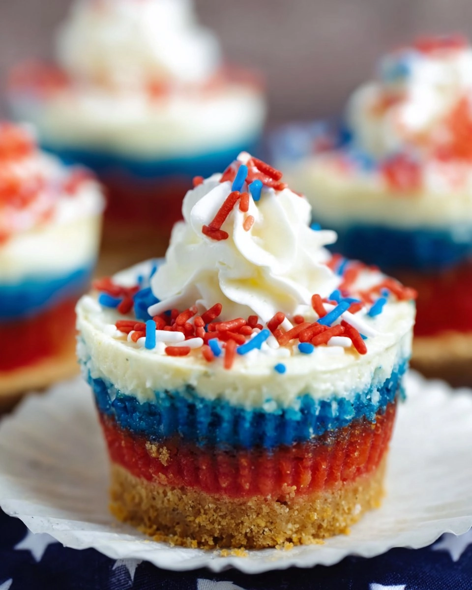 Red, White and Blue Mini Cheesecakes