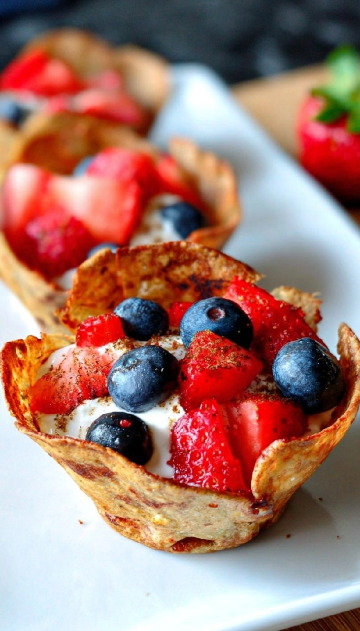 Red, White, and Blue Tortilla Cups