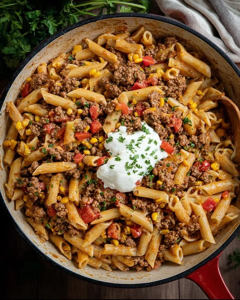 Southwest-Ground-Beef-Pasta-Recipe