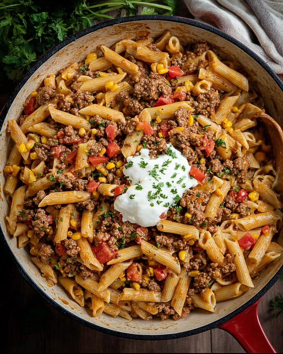 Southwest Ground Beef Pasta 2 Southwest-Ground-Beef-Pasta-Recipe