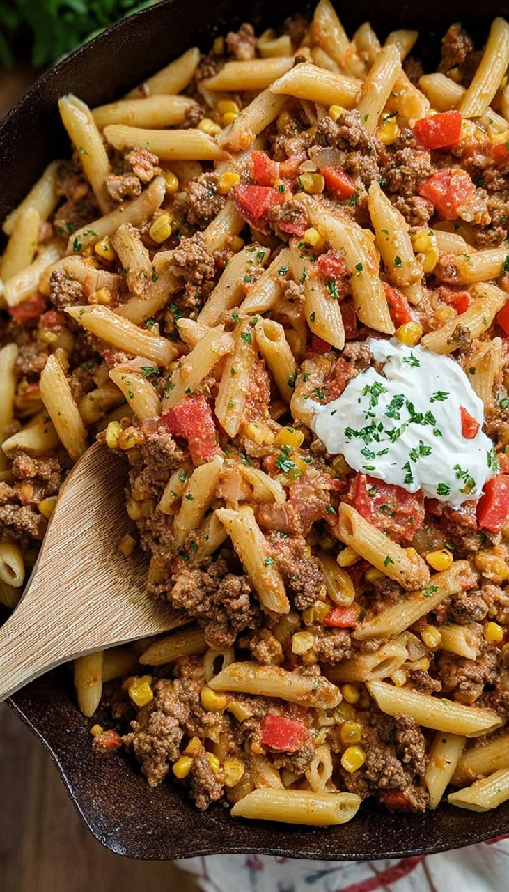 Southwest Ground Beef Pasta 145 Southwest Ground Beef Pasta