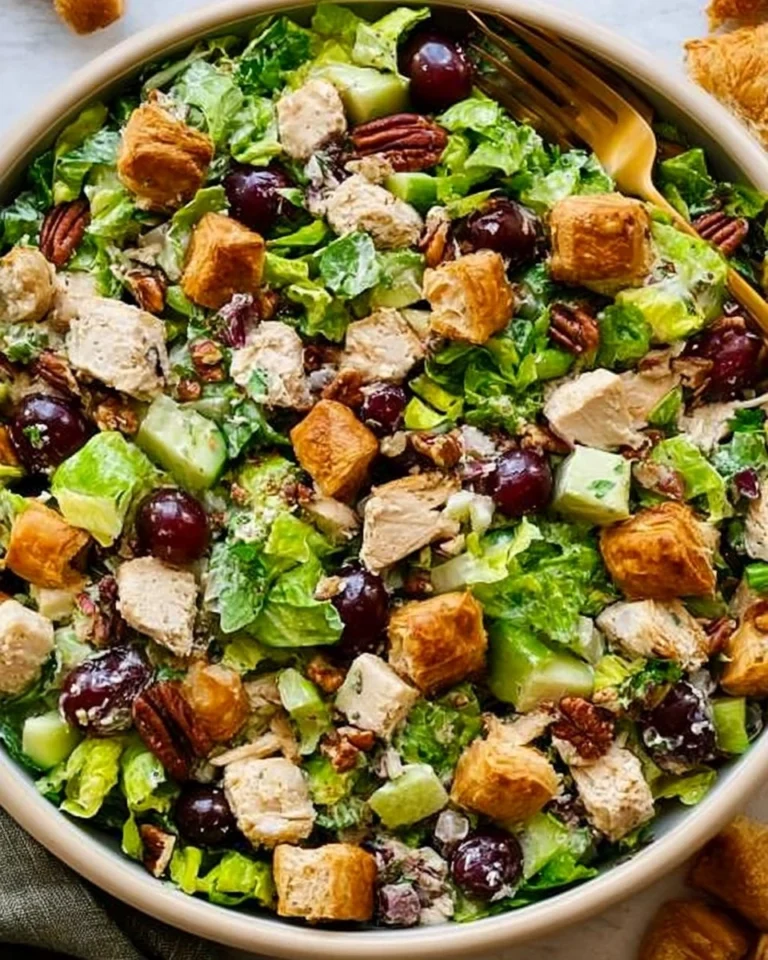 Chicken-Salad-with-Grapes-Pecans-and-Croissant-Croutons-Recipe