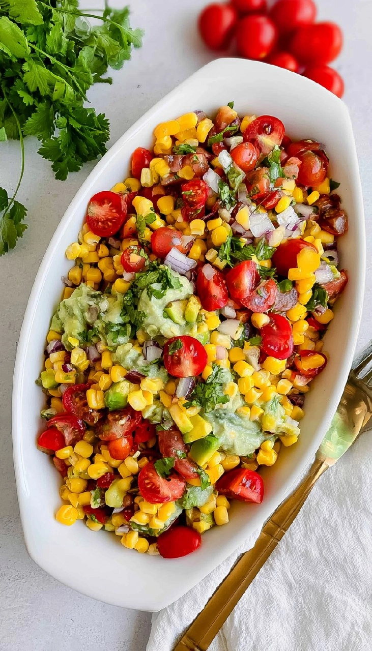 Corn Tomato Avocado Salad (with Cilantro Lime Vinaigrette)