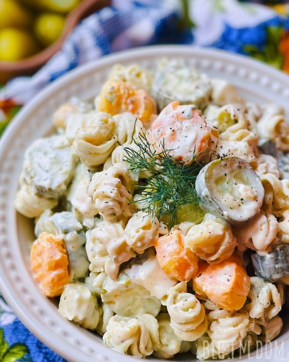Creamy Dill Pickle Pasta Salad