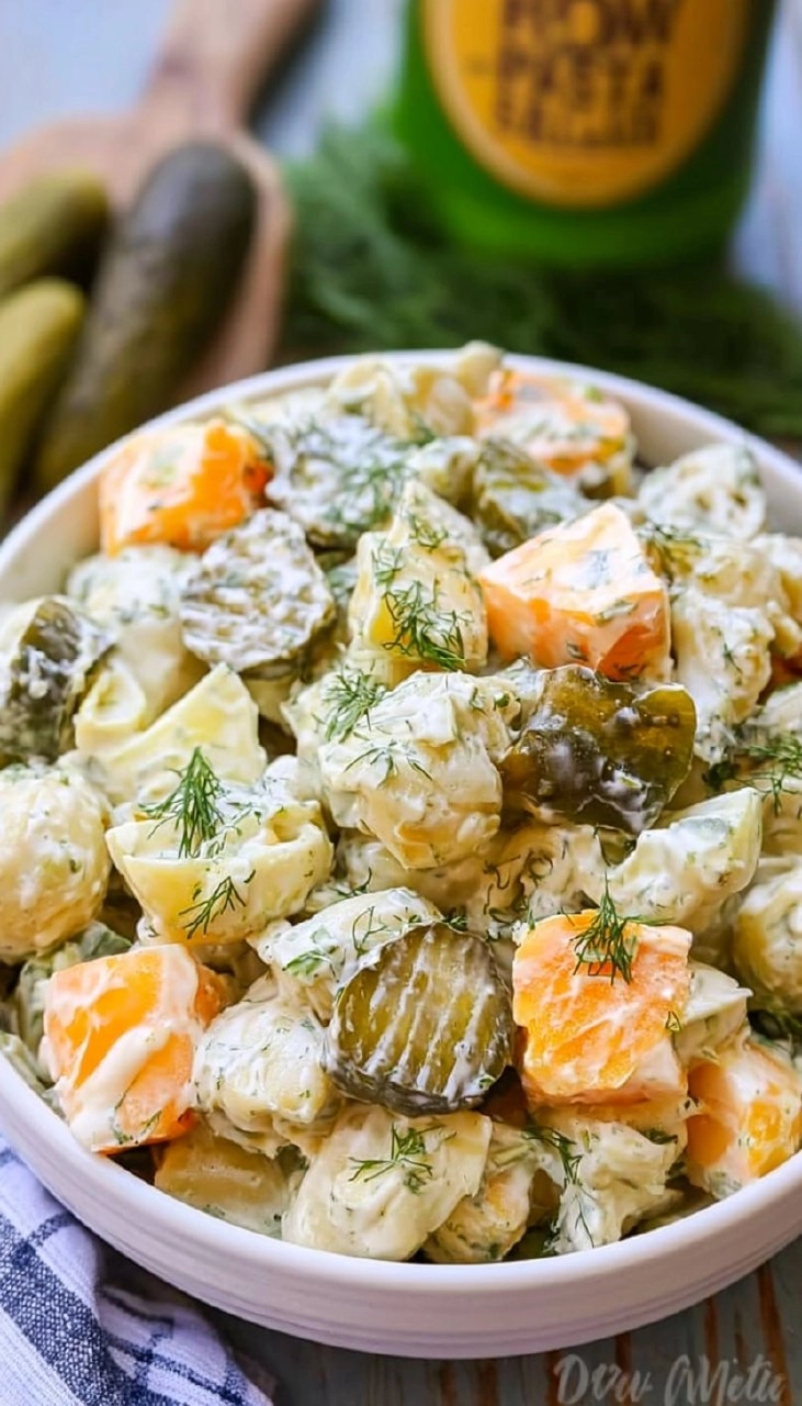 Creamy Dill Pickle Pasta Salad
