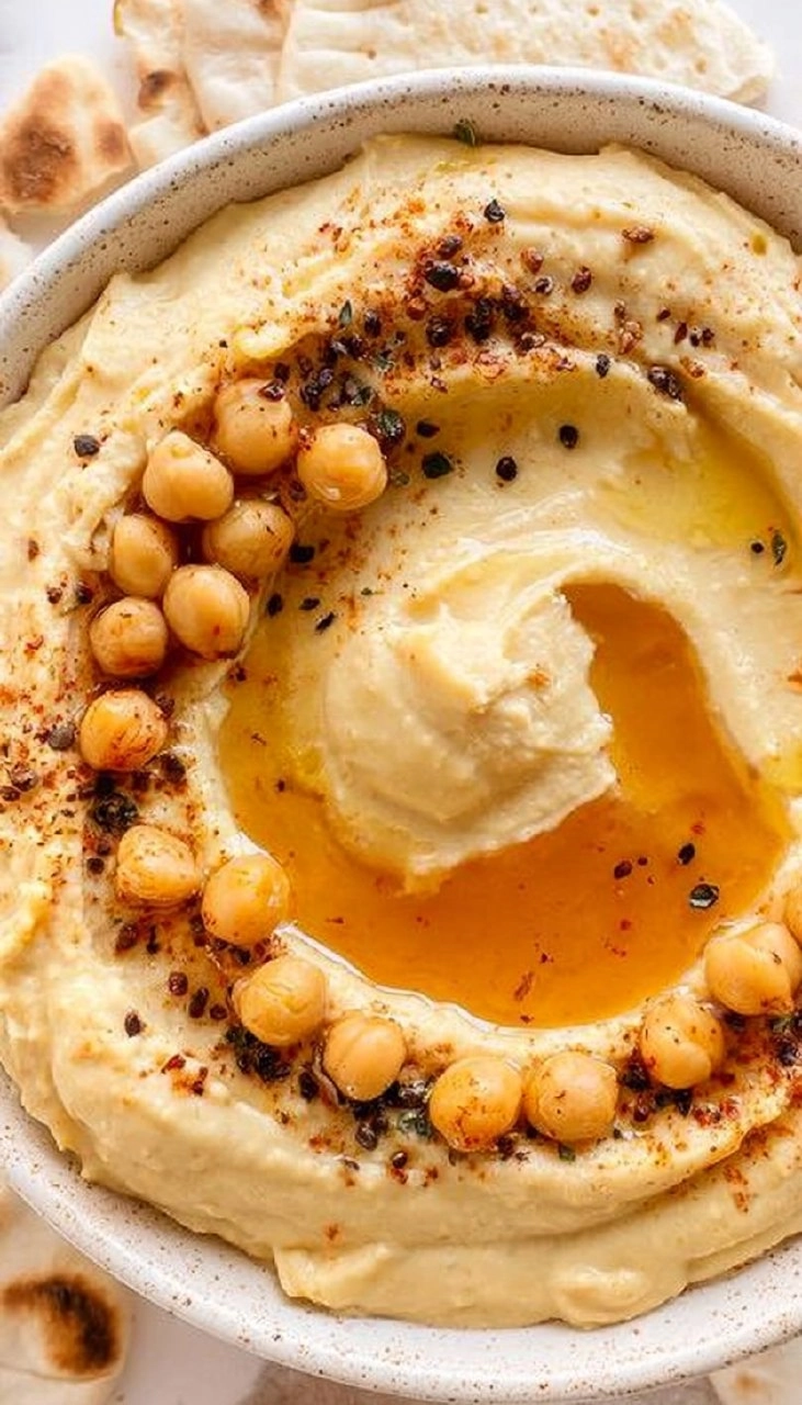 Creamy Hot Honey Hummus.