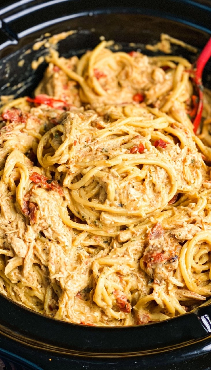 Crockpot Chicken Spaghetti