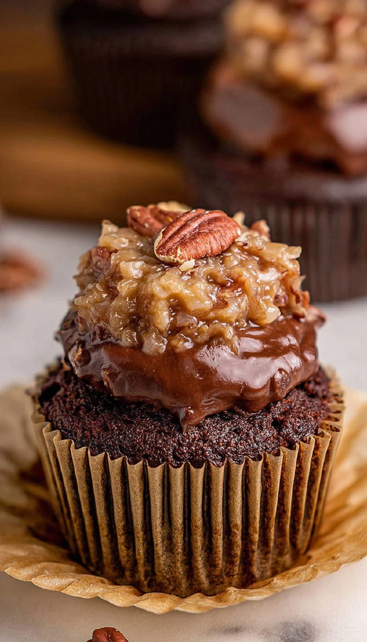 German Chocolate Cupcakes