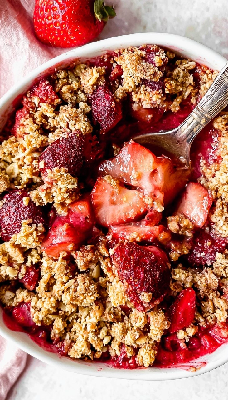 Healthy Strawberry Crisp (Gluten Free, Easy Almond Flour Crumble)