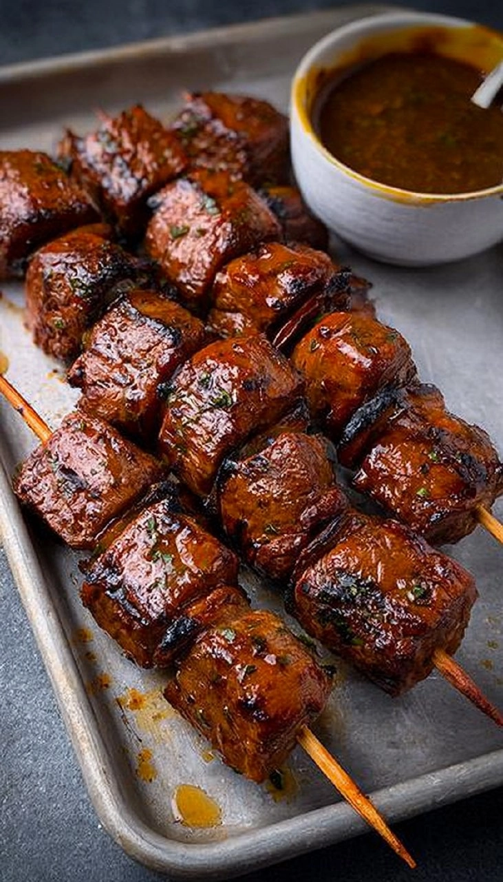 Steak Kabobs | Grilled Herb-Marinated Skewers for Dad