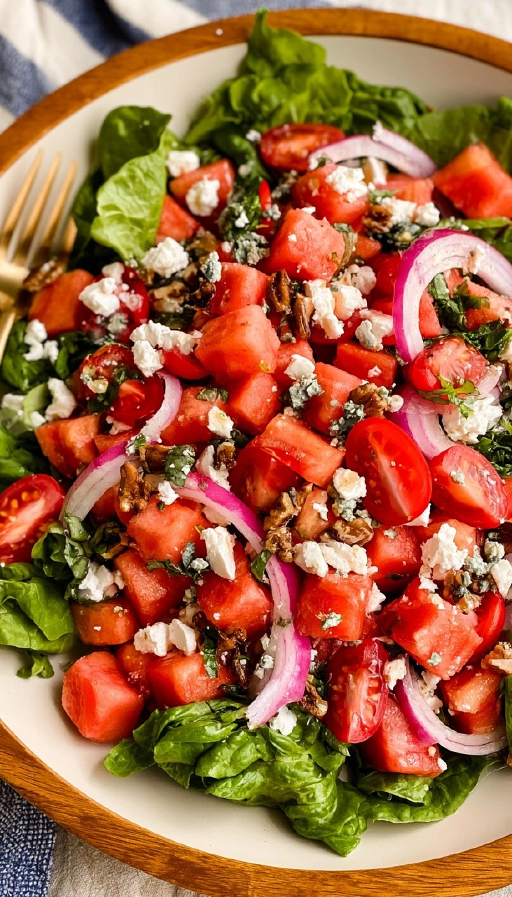 Watermelon Feta Salad | Fresh Summer Picnic Side