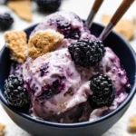Blackberry-Cheesecake-Cottage-Cheese-Ice-Cream-Recipe