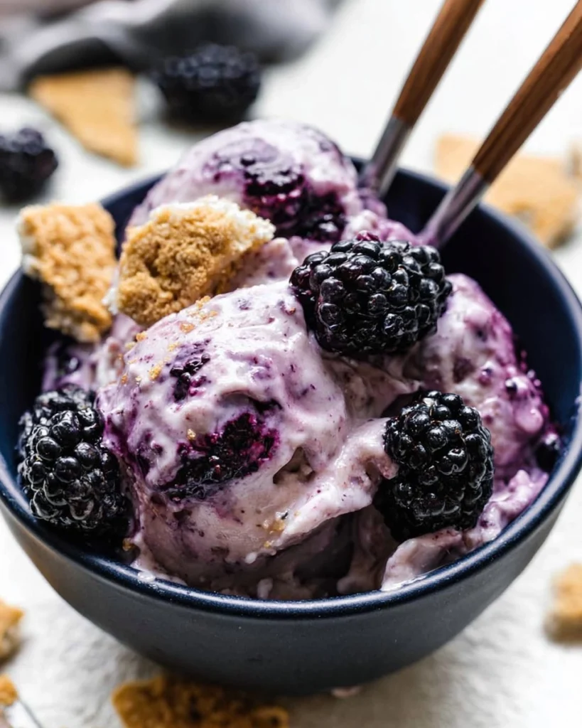 Blackberry-Cheesecake-Cottage-Cheese-Ice-Cream-Recipe
