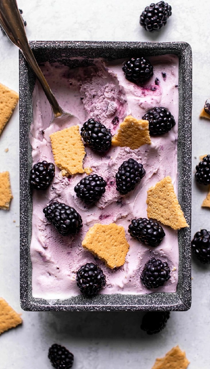 Blackberry Cheesecake Cottage Cheese Ice Cream