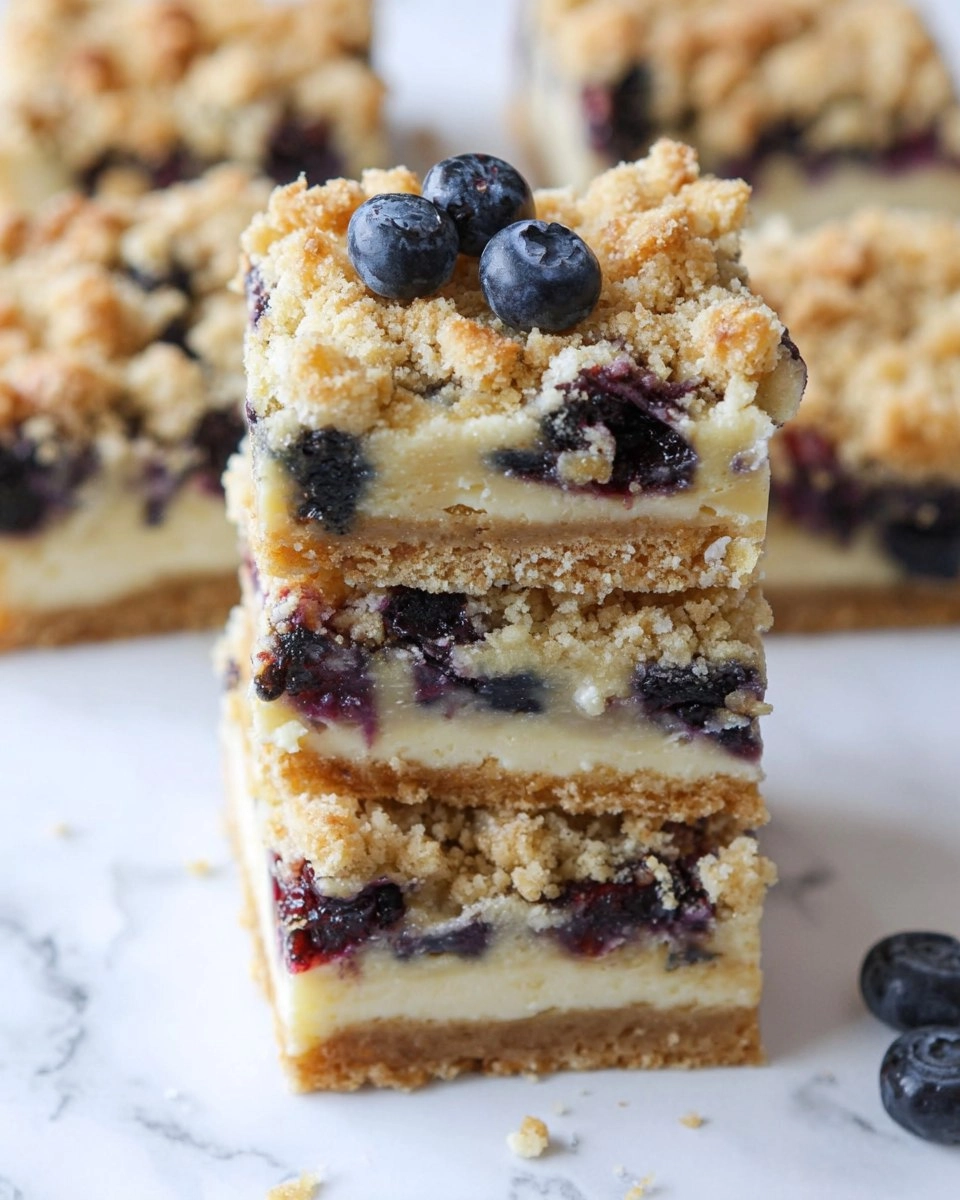 Blueberry Crumble Cheesecake Bars