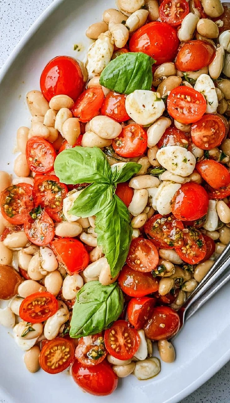 Easy Caprese White Bean Salad