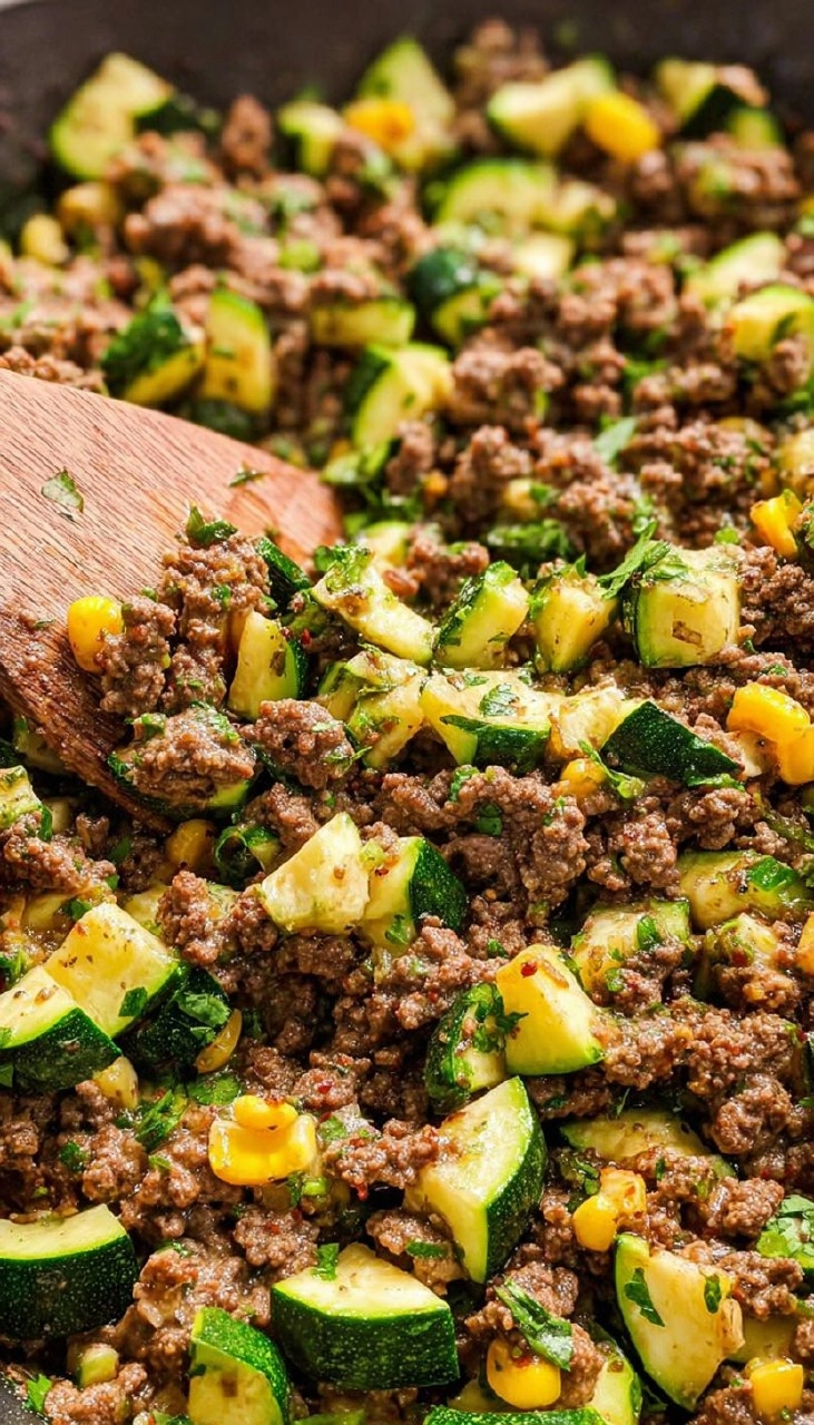 Ground Beef and Zucchini Skillet