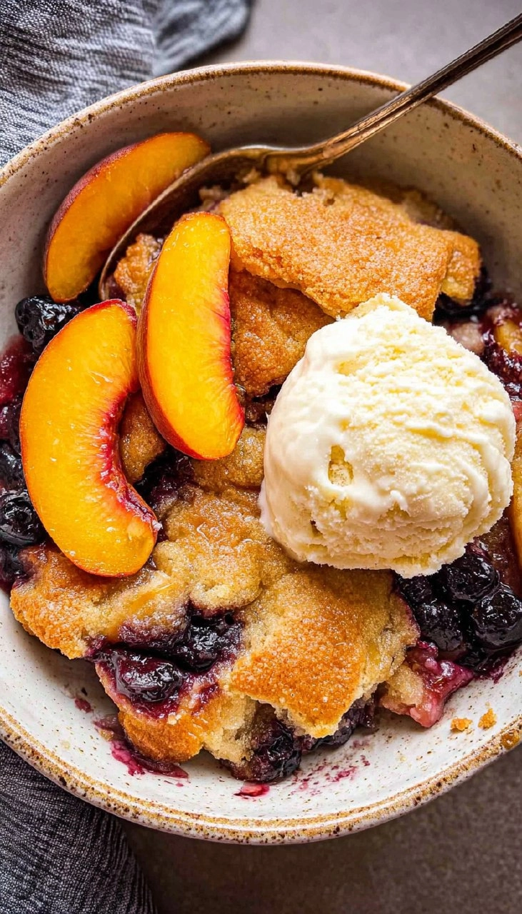 Peach Blueberry Cobbler