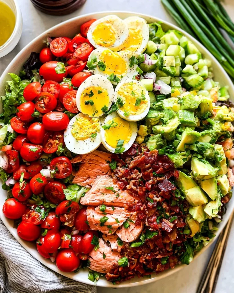 Salmon-Cobb-Salad-with-Avocado-and-Bacon-Whole30-Keto-Recipe