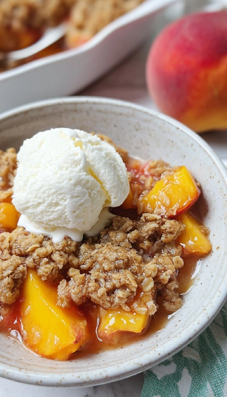 Simple Peach Crisp with Oat Topping