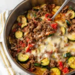 Cheesy-Ground-Beef-Zucchini-Skillet-Recipe