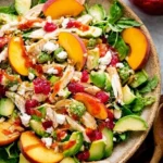 Chicken-Salad-with-Peaches-Avocado-Fresh-Raspberry-Dressing-Recipe