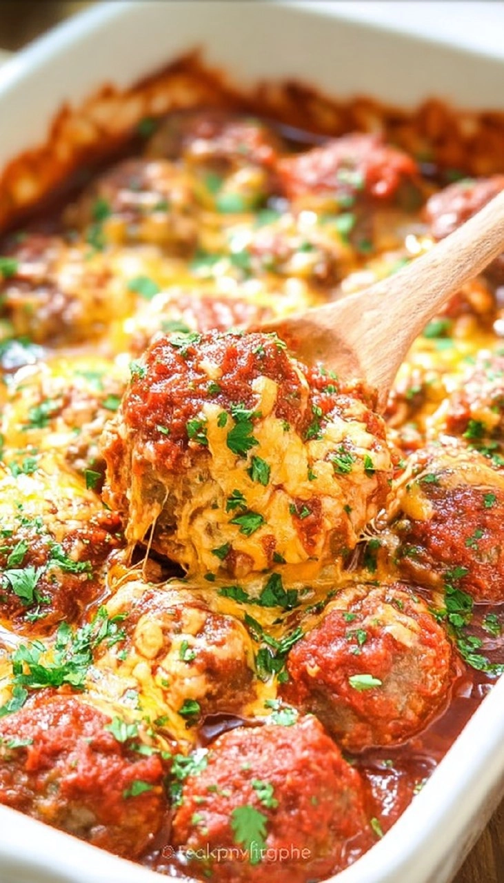 Chili Cheese Meatball Bake