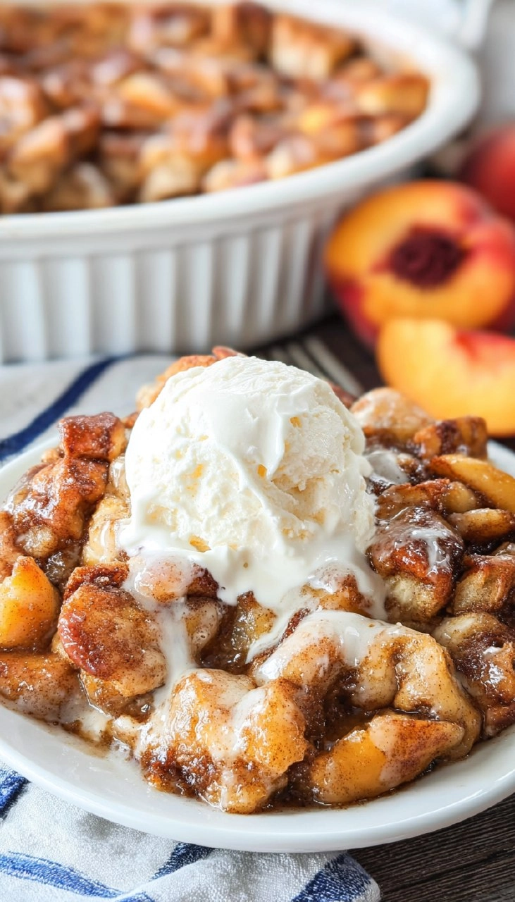 Cinnamon Roll Peach Cobbler 85 Cinnamon Roll Peach Cobbler