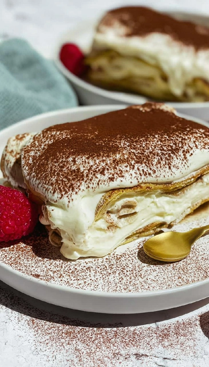 Cottage Cheese Tiramisu Crepe Roll 125 Cottage Cheese Tiramisu Crepe Roll