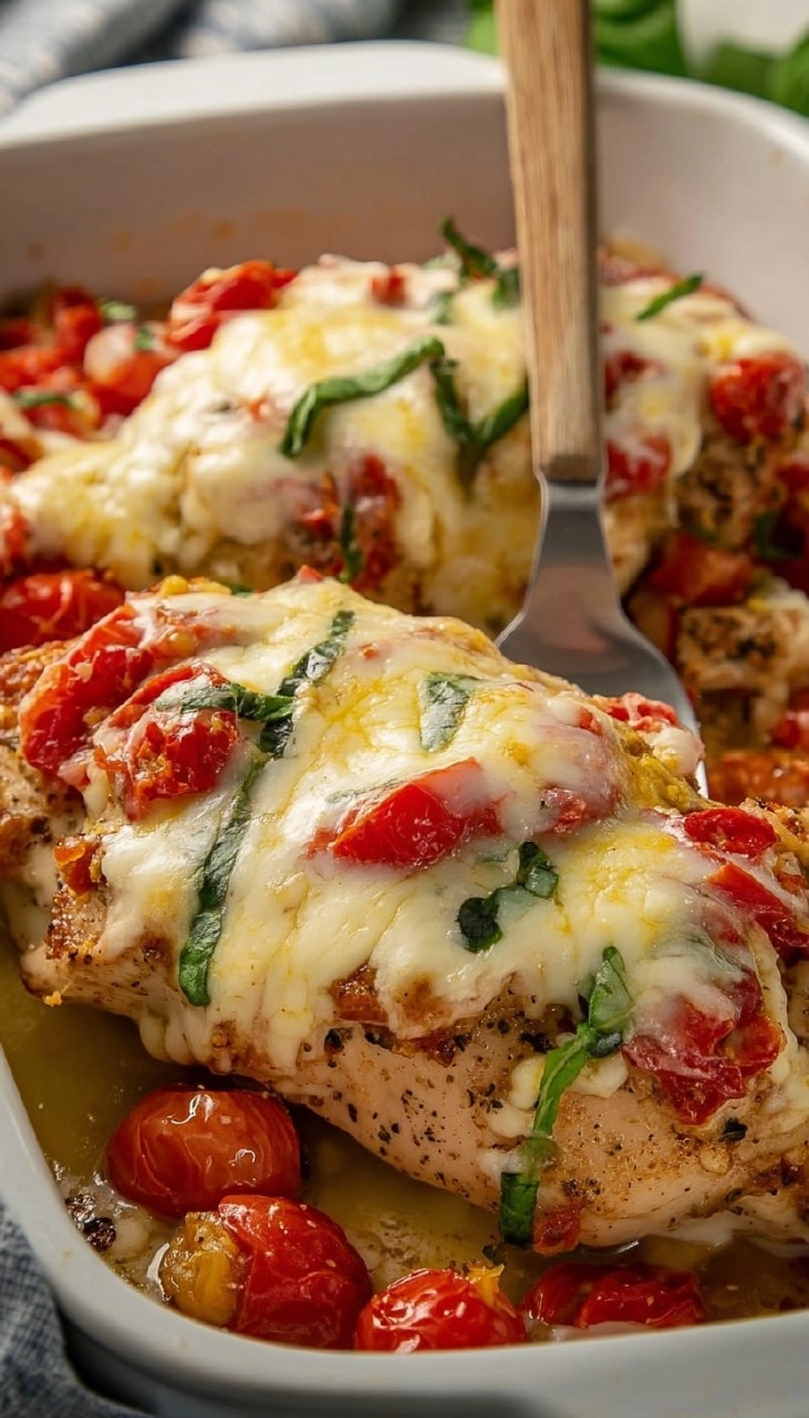 Creamy Baked Bruschetta Chicken