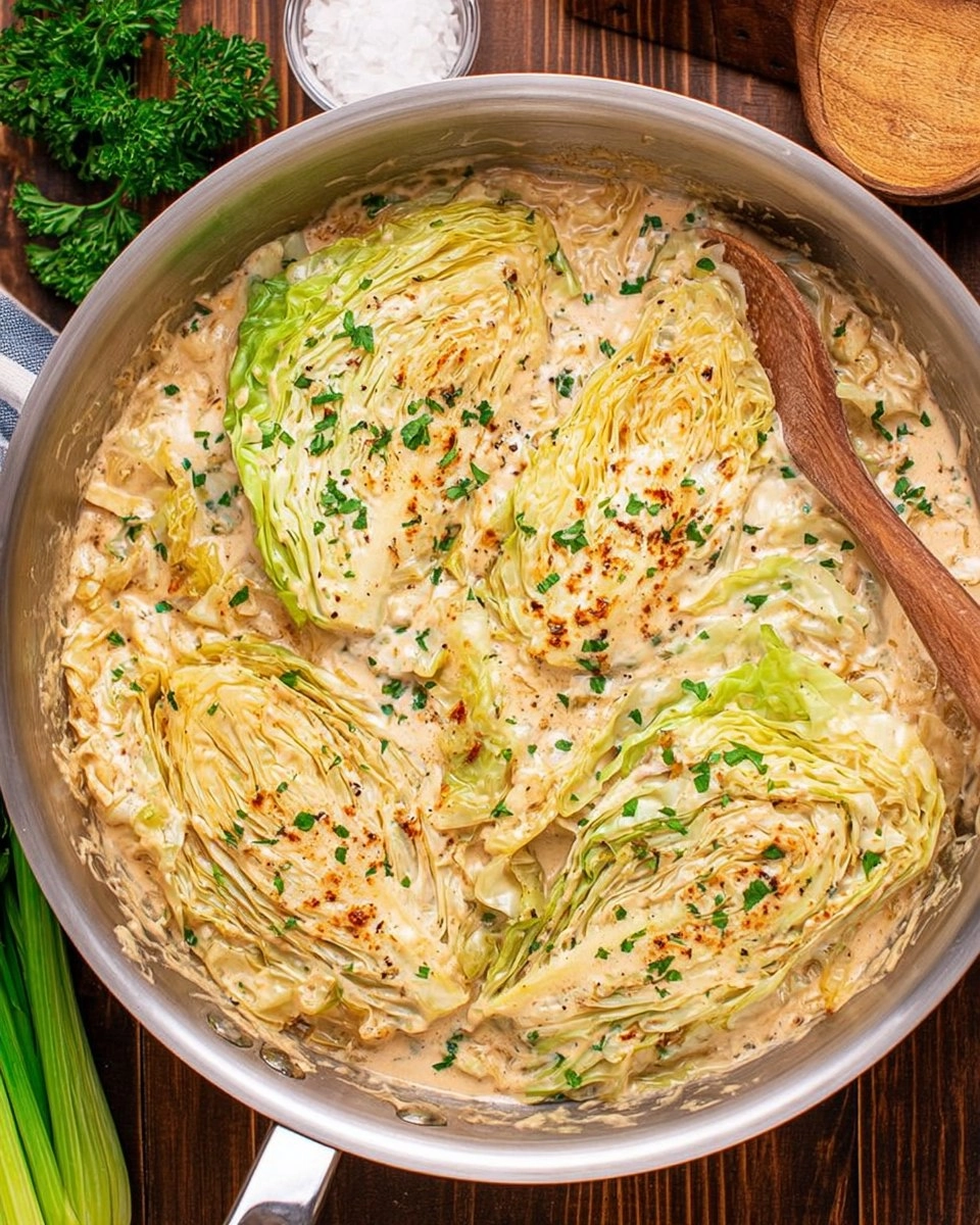 Creamy Garlic Parmesan Cabbage (Low Carb Skillet Recipe)