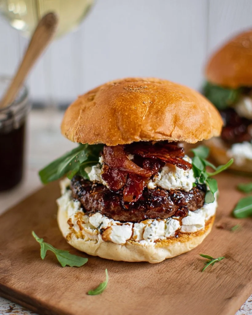 Fig-and-Bacon-Goat-Cheese-Burgers-Recipe
