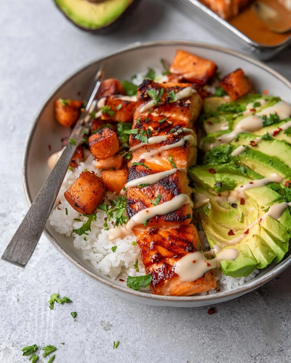 Honey Chipotle Salmon Bowls 124 Honey Chipotle Salmon Bowls
