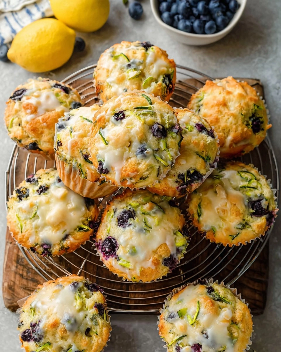 Lemon Blueberry Zucchini Muffins