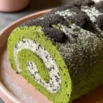 Matcha-Swiss-Roll-Cake-with-Black-Sesame-Mousse-Recipe