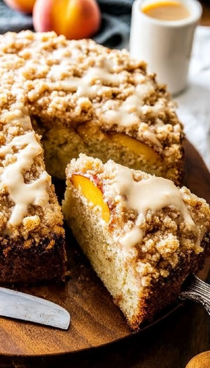 Peach Ricotta Cake with Brown Butter Streusel 140 Peach Ricotta Cake with Brown Butter Streusel